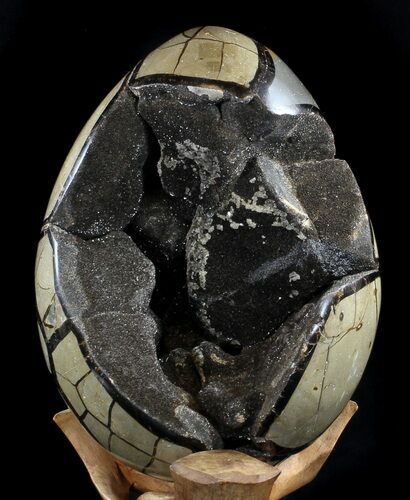 Septarian Dragon Egg Geode - Crystal Filled #37455